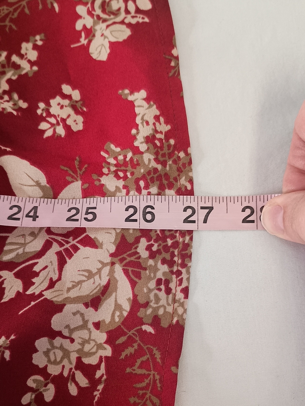 Women's Size 1X Floral Print Blouse Red  Fall Autumn - Picture 6 of 8